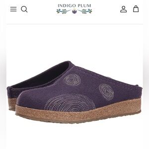 Haflinger Dark Eggplant Purple Wool Clogs 🍆